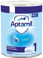 Адаптирано мляко за кърмачета Nutricia Aptamil 1 - 400 и 800 g, за 0-6 месеца - продукт