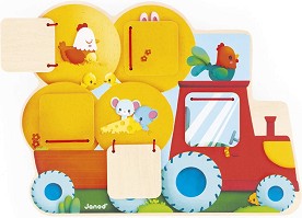 Дървена играчка Трактор - Janod — J07128