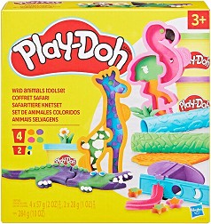 Комплект с моделин Диви животни - Play-Doh - Творчески комплект — F7213