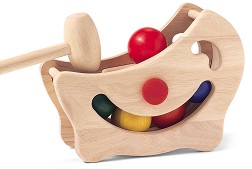 Дървена играчка с чукче PlanToys - Магически топчета — 5315