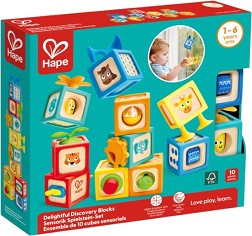 Дървени кубчета Животни - HaPe - 10 броя — 0541