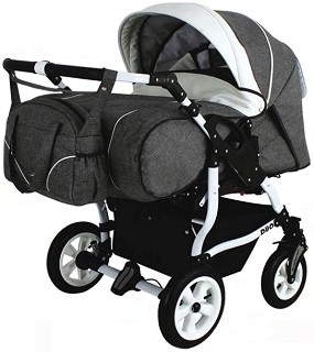 Бебешка количка за близнаци Adbor Duo Stars - С аксесоари - количка