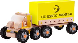 Дървен конструктор Classic World - Камион - От 55 части — 3901