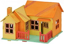 Къща - Дървен 3D пъзел за оцветяване от серията Kids — Marabu