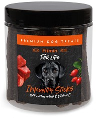 Пръчици за имунитет за кучета Fitmin Dental Imunity Sticks - 20 броя, с бета-глюкани и Витамин C, от серията For Life, над 4 месеца