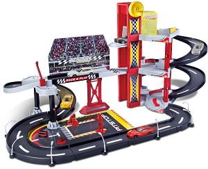 Паркинг писта на 3 нива Bburago - С колички от серията Ferrari Race & Play — 18-30197