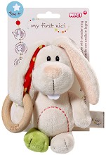 Плюшена играчка с дървена дъвкалка - Зайче - От серията "My First NICI" — 37879