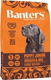 Суха храна за кучета Banters Puppy Junior — 15 кг, с пилешко и ориз, от 2 до 15 месеца, за големи породи