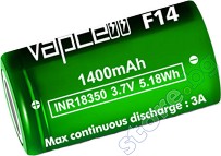  3.7 V 18350 F14 -  Li-Ion (18350) 1400 mAh - 