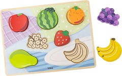 Плодове - Дървен пъзел от 7 части — Viga Toys 44704