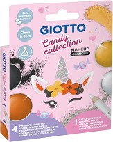 Бои за лице Giotto Makeup Glamour - 4 цвята и молив от серията Candy Collection