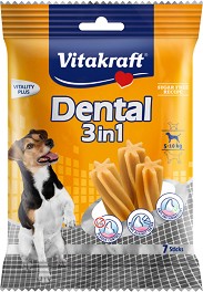 Дентални лакомства за кучета 3 в 1 Vitakraft Dental S - 120 г