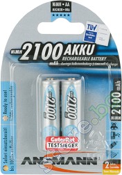 Батерия AA - Акумулаторна NiMH (HR6) 2100 mAh - 2 броя - батерия
