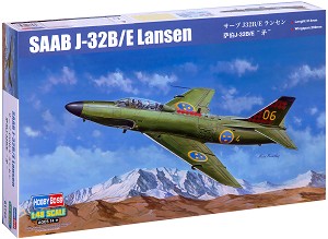 Шведски изтребител - SAAB J-32B / E Lansen - Сглобяем авиомодел — Hobby Boss 81752