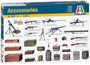 Военни аксесоари от Втората световна война - Комплект от сглобяеми фигури — Italeri 407