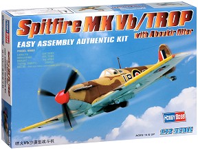 Британски изтребител - Spitfire MK Vb / Trop - Сглобяем авиомодел — Hobby Boss 80214