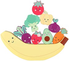 Дървени играчки за баланс Плодове и зеленчуци - Orange Tree Toys - От серията Spring Garden Collection — OTT12917