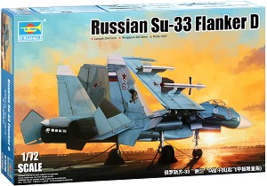 Руски многоцелеви изтребител - СУ-33 Flanker D - Сглобяем авиомодел — Trumpeter 01678