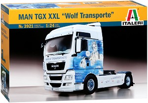 Камион влекач - MAN TGX XXL "Wolf Transport" - Сглобяем модел — Italeri 3921