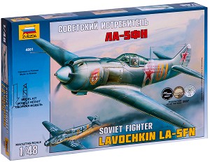 Съветски изтребител - Лавочкин Ла-5ФН - Сглобяем авиомодел — Zvezda 4801