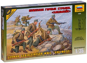 Германски планински стрелци - Комплект от 6 сглобяеми фигури — Zvezda 3599