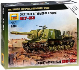 Съветско самоходно оръдие - ИСУ - 152 - Сглобяем модел от серията "Великата отечествена война" — Zvezda 6207