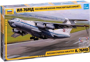 Съветски военнотранспортен самолет - Илюшин Ил-76 МД - Сглобяем авиомодел — Zvezda 7011