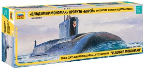 Руска атомна подводница - Владимир Мономах проект "Борей" - Сглобяем модел — Zvezda 9058