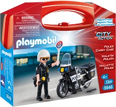 Полцейски комплект - Детски конструктор в куфарче от серията "City Action" — Playmobil 5648