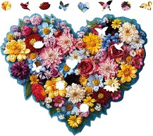Цветно сърце - Нестандартен пъзел от 100 части, от колекцията Celebrating — Milliwood XS-FloralHeart-5080-C