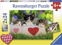 Спящи котенца - 2 пъзела от 24 части — Ravensburger 07801