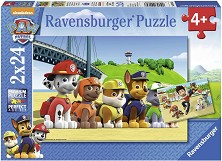 Пес патрул Помощници - 2 пъзела от 24 части на тема Пес патрул — Ravensburger 09064