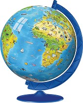 Глобус за деца - Пъзел-кълбо от 180 части със стойка — Ravensburger 12338