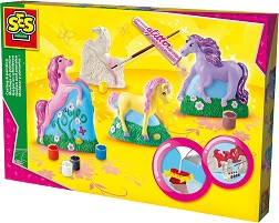 Създай и оцвети гипсови фигури SES Creative - Кончета - Творчески комплект — 01356
