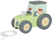 Дървен трактор за дърпане - Orange Tree Toys - От серията Farm Animals Collection — OTT09870