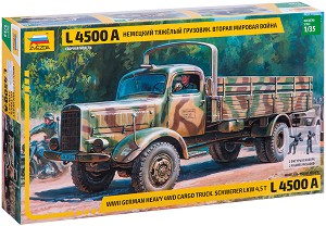 Германски военен камион - L 4500 A - Сглобяем модел — Zvezda 3596