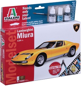 Автомобил - Lamborghini Miura - Сглобяем модел - стартов комплект — Italeri 72002