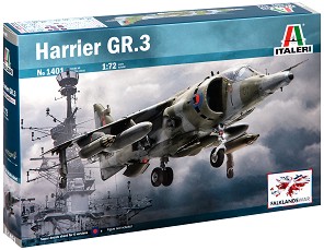 Британски изтребител - Harrier GR.3 - Сглобяем авиомодел — Italeri 1401