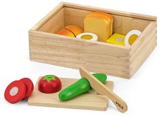 Дървен комплект за игра Хранителни продукти - Viga Toys - С аксесоари — 44541