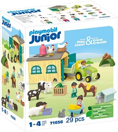 Playmobil Junior - Фермерско приключени с трактор и животни — 71656