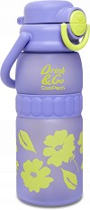 Детска пластмасова бутилка Cool Pack Sphera - С вместимост 740 ml от серията Flores Lila — Z32913