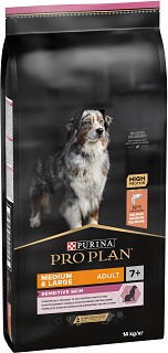 Суха храна за кучета с чувствителна кожа Purina Pro Plan Sensitive Skin Adult Medium & Large - 14 кг, със сьомга, за над 7 години, до 70 кг