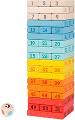 Дженга - Игра с дървени елементи за подреждане и зарче — Classic World 3752