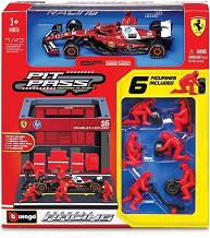 Количка Ferrari SF25 (#16) с фигурки - Bburago - От серията Race Collezione — 18/36865 (#16)