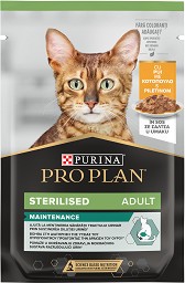 Пауч за кастрирани котки Purina Pro Plan Sterilised Adult — 10 × 85 г, 10 × 85 и 26 × 85 г, с пилешко, в зряла възраст