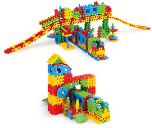 Детски вафлен конструктор Train Station - Mario Inex - 433 едри части