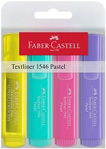 Текст маркер със скосен връх - Пастел 1546 - Комплект от 4 цвята - 