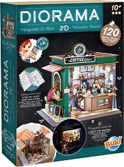 Диорама от дърво Кафене - Buki France - Творчески комплект от серията Maquette En Bois — 68072