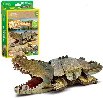 Крокодил - 3D пъзел от 54 части от колекцията National Geographic Kids — CubicFun
