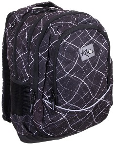 Ученическа раница 2 в 1 Hartis Kaos White on Black — 29460